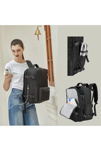 Bonluo Rucsac Stil Valiză Bej Închis Dimensiune Wizz-air( 40X30x20) Multifuncțional Cu Sac Pentru Pantofi Inclus