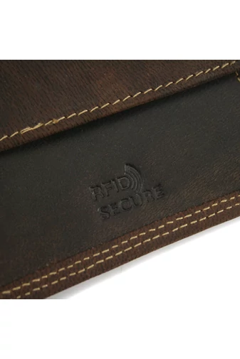 Wild Tiger Portofel Bărbați Negru Piele Naturală Cu Etichetă RFID