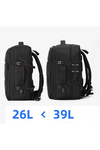 Bonluo Rucsac Negru Stil Valiză Multifuctională Cu Posibilitate De Extindere Dimesiuni Wizzair 40*30*20cm