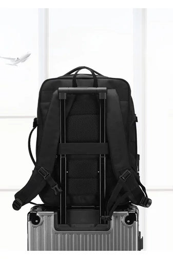 Bonluo Rucsac Negru Stil Valiză Multifuctională Cu Posibilitate De Extindere Dimesiuni Wizzair 40*30*20cm