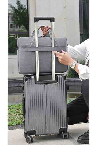 Bonluo Geantă Pentru Laptop Gri  Dimensiune Maximă 14 Inch Din Material Impermeabil