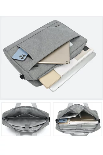 Bonluo Geantă Pentru Laptop Gri  Dimensiune Maximă 14 Inch Din Material Impermeabil