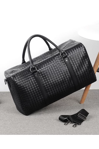 Bonluo Geantă De Voiaj De Calitate Premium Negru Din Piele Ecologică De Dimensiuni Ryanair/Wizzair 25*40*20cm