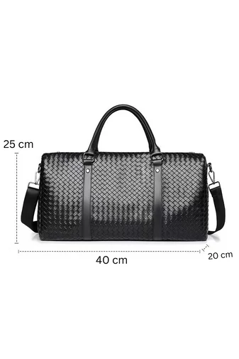 Bonluo Geantă De Voiaj De Calitate Premium Negru Din Piele Ecologică De Dimensiuni Ryanair/Wizzair 25*40*20cm