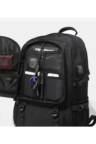 Bonluo Rucsac Negru Pentru Drumeții Din Material Solid Posibilitate Extindere Spațiu (58x38x20cm)