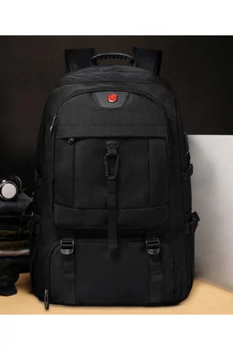 Bonluo Rucsac Negru Pentru Drumeții Din Material Solid Posibilitate Extindere Spațiu (58x38x20cm)