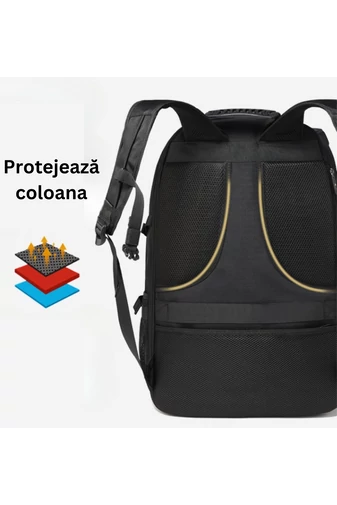 Bonluo Rucsac Negru Pentru Drumeții Din Material Solid Posibilitate Extindere Spațiu (58x38x20cm)