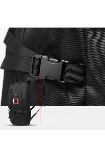 Bonluo Rucsac Negru Pentru Drumeții Din Material Solid Posibilitate Extindere Spațiu (58x38x20cm)