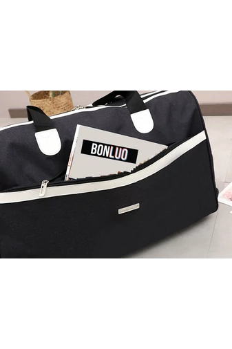 Bonluo Geantă De Voiaj Neagră Stil Troler Din Material Impermeabil (58x35x25)