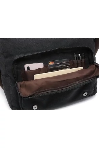 Bonluo Geantă Crossbody De Bărbați Neagră Dimenisune Mare Din Pânză Foarte Rezistentă (40x35x13cm)