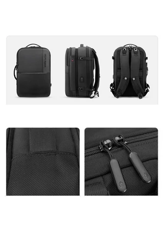 Arctic Hunter Rucsac Negru Multifucțional 2în1 Business Și Călătorii, Cu Parte Detașabilă, Dimensiunea 45*30*20 cm