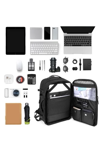 Arctic Hunter Rucsac Negru Multifucțional 2în1 Business Și Călătorii, Cu Parte Detașabilă, Dimensiunea 45*30*20 cm