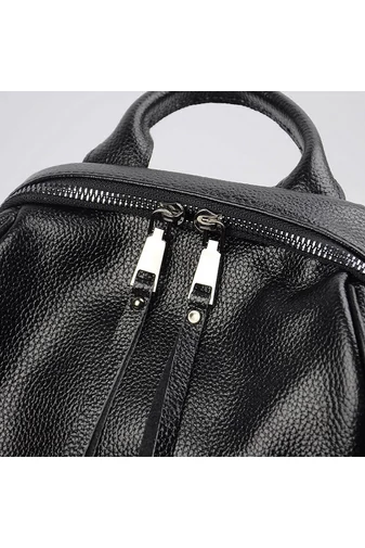 Bonluo Rucsac Damă Negru Din Piele Naturală De Dimensiune 35*32*15cm