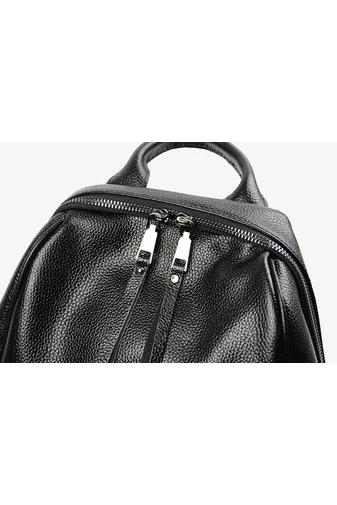 Bonluo Rucsac Damă Negru Din Piele Naturală De Dimensiune 35*32*15cm