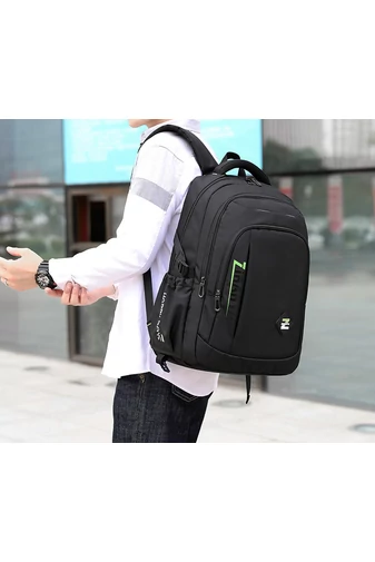 Bonluo Ghiozdan Negru/Albastru Pe Roți Cu Suport Detașabil Din Material Impermeabil Dimensiune 50*33*24cm