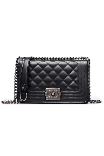 Bonluo Geantă De Umăr/Crossbody Neagră Elegantă Din Imitație De Piele (15*23*10cm)