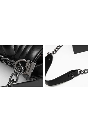 Bonluo Geantă De Umăr/Crossbody Neagră Elegantă Din Imitație De Piele (15*23*10cm)