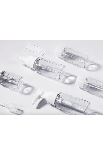 Bonluo Set 5 Recipiente Transparente Pentru Pentru Cosmetice Cu Etichete Incluse