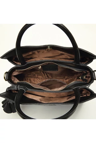 Bonluo Geantă De Umăr Neagră Din Piele Naturală De Calitate Înaltă Dimensiuni 29*29*12cm