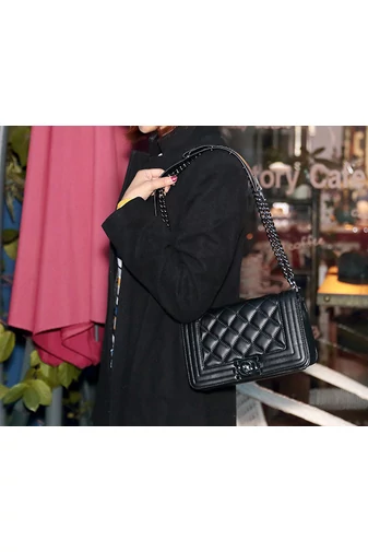 Bonluo Geantă De Umăr/Crossbody Neagră Elegantă Din Imitație De Piele (15*23*10cm)