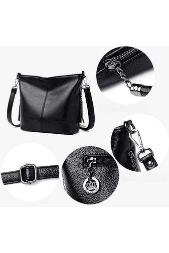 Bonluo Geantă Crossbody Neagră Din Imitație De Piele De Dimensiunea 20*21*10cm