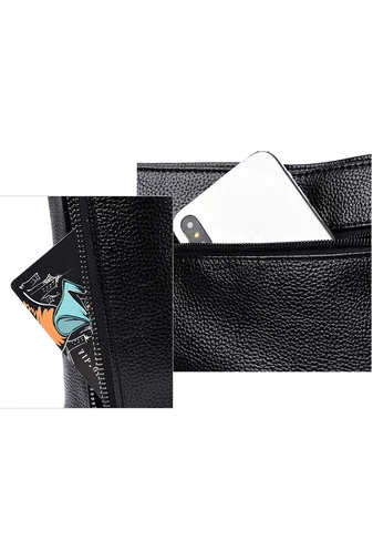 Bonluo Geantă Crossbody Neagră Din Imitație De Piele De Dimensiunea 20*21*10cm