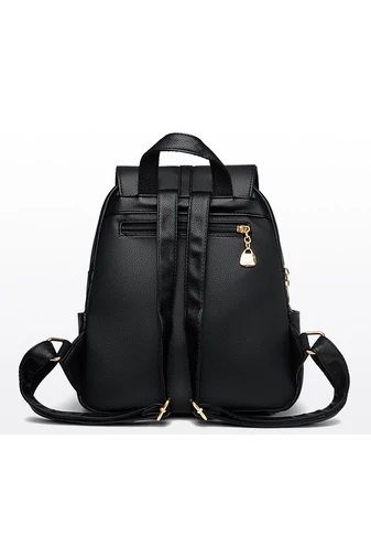 Bonluo Rucsac Damă Albastru Închis Din Imitație Piele Accesorizat Cu Cap De Pisicuță (30x25x13cm)