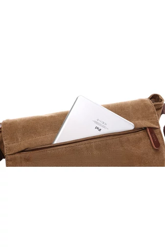 Bonluo Geantă Crossbody De Bărbați Neagră Dimenisune Mare Din Pânză Foarte Rezistentă (40x35x13cm)