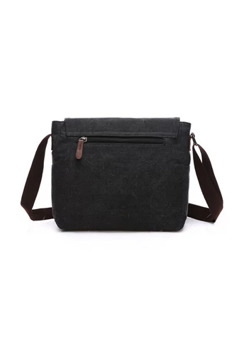 Bonluo Geantă Crossbody De Bărbați Neagră Dimenisune Mare Din Pânză Foarte Rezistentă (40x35x13cm)