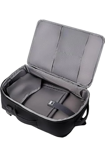 Bonluo Rucsac Negru Stil Valiză Multifuctională Cu Posibilitate De Extindere Dimesiuni Wizzair 40*30*20cm