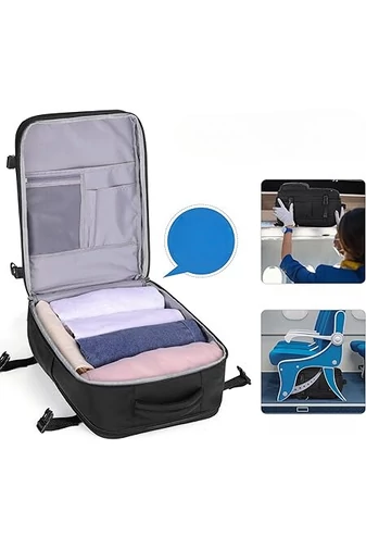 Bonluo Rucsac Stil Valiză Bej Închis Dimensiune Wizz-air( 40X30x20) Multifuncțional Cu Sac Pentru Pantofi Inclus
