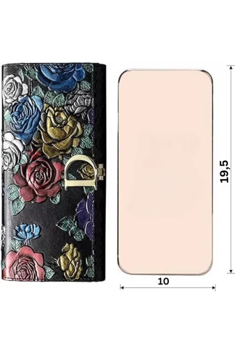 Portofel cu Model Fluturi Colorați Din Piele Naturală Dimensiuni (10*19,5*3 cm) 