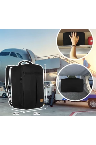  Rucsac Bonluo Negru Din Material Impermeabil Dimensiune Gratuită Wizz Air, Ryanair (40X30X20CM)