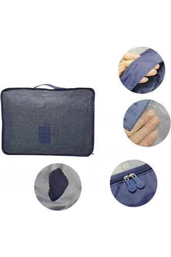 Set Organizator Albastru Închis de Haine pentru Călătorii (6buc)