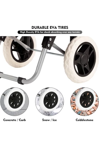 Bonluo Cărucior Cumpărături Albastru Cu Model Flori Dimensiuni 97*35*20cm