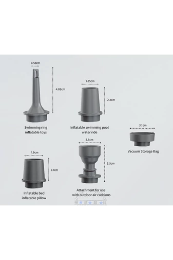 Pompă De Aer Electrică Bonluo Neagră Portabilă 2-1Sistem De Umflare -Dezumflare Cu 5 Duze Incluse