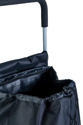 Cărucior Cumpărături Negru Cu Model Flori Pliabil Cu 6 Roți De Dimensiunea  120*45*35 cm