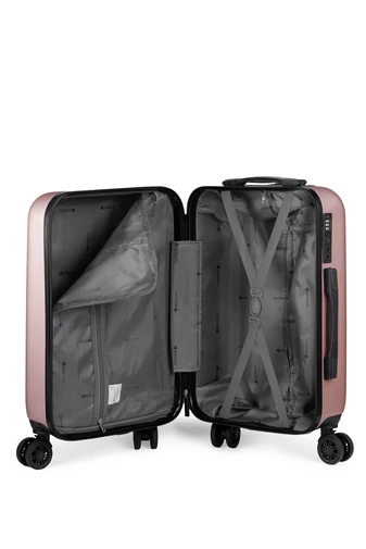 Troler Bagaj De Mână Rosegold Bonluo Cu Pereți Tari Dimensiune Wizz-Air 55*35*22cm Roți Detașabile