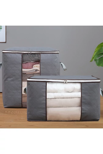 Bonluo Geantă De Depozitare/Organizator Dulap Gri  Material Nețesut Din Polipropilenă Dimensiune 46x28x48cm