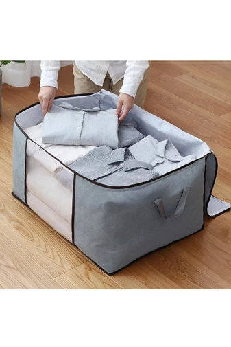 Bonluo Geantă De Depozitare/Organizator Dulap Gri  Material Nețesut Din Polipropilenă Dimensiune 46x28x48cm