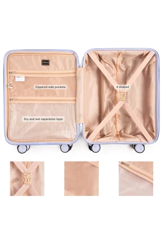 Troler Mediu Ormi Rosegold Polipropilen De Calitate Premium Extrem De Rezistent La Șocuri 66*44*25cm