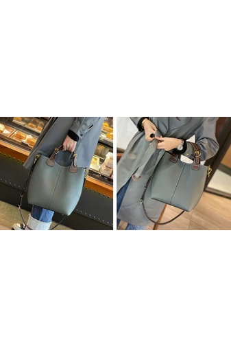 Geantă De Mână Verde Bonluo Din Piele Naturală Dimensiune (29*27*13cm)