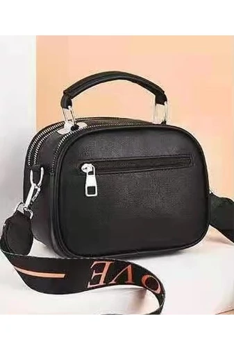 Geantă Crossbody Bonluo Negru Din Imitație De Piele De Dimensiunea 14*20*10cm