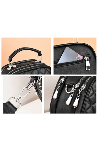 Geantă Crossbody Bonluo Negru Din Imitație De Piele De Dimensiunea 14*20*10cm