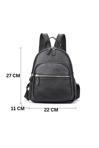 Rucsac Damă Mini Negru Bonluo Din Piele Naturală 27*22*11cm