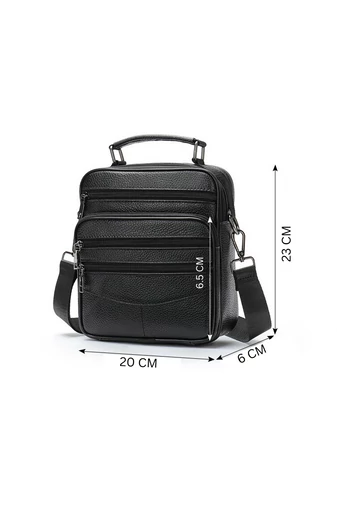 Geantă Crossbody De Bărbați Maro Bonluo Din Piele Naturală Calitate Premium Dimensiune (23*20*6cm)
