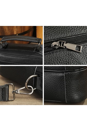 Geantă Crossbody De Bărbați Maro Bonluo Din Piele Naturală Calitate Premium Dimensiune (23*20*6cm)