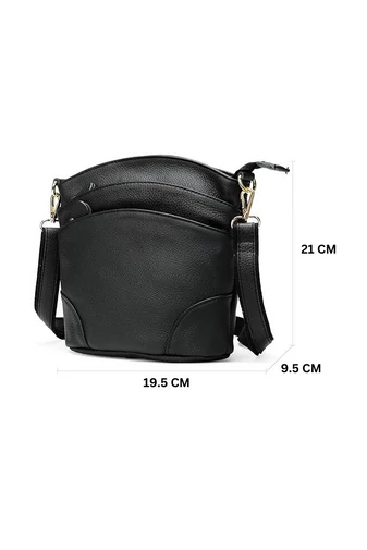 Geantă Crossbody Bonluo Maro Coniac Din Piele Naturală 21*19,5*9,5cm