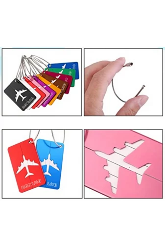 Bonluo Plăcuță Identificare Bagaj Cu Model Avion Roz