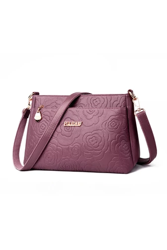 Geantă Crossbody Bonluo Violet Deschis Cu Model Din Imitație De Piele Dimensiune Medie (19*29*13cm) 